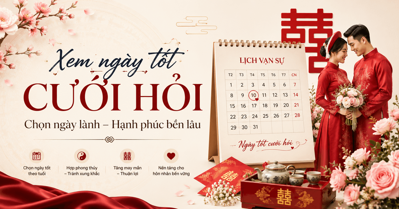 Xem ngày tốt cưới hỏi: Nên xét những yếu tố nào?